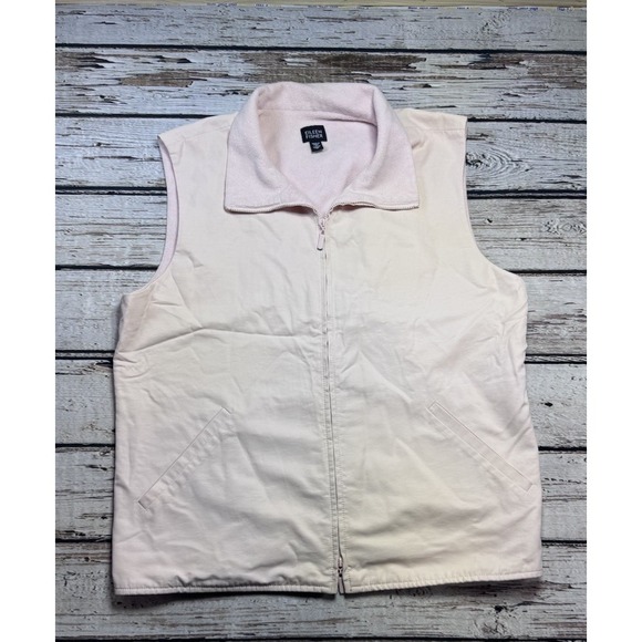 Eileen Fisher Jackets & Blazers - Eileen Fisher Size Medium‎ Women's Vest Jacket Pockets Pink Fleece Lined